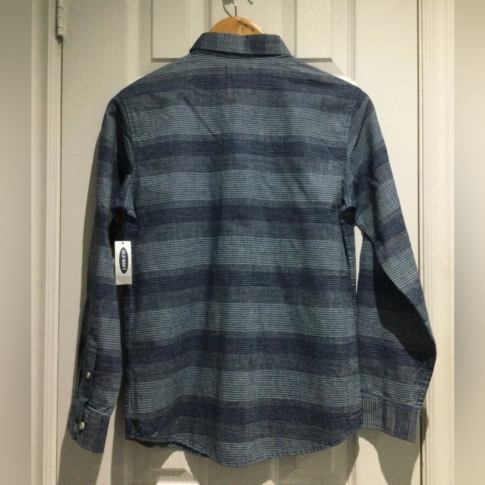 BNWT Old Navy Dobby Cotton Striped Button Down Shirt - Picture 6 of 6